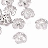201 Stainless Steel 5-Petal Flower Filigree Fancy Bead Caps STAS-E088-01-1