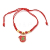 Christmas Theme Adjustable Glass Braided Bead Bracelets KU7827-2-1