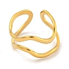 Ion Plating(IP) 304 Stainless Steel Irregular Open Cuff Ring for Women X-RJEW-A043-26G-2