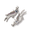 Brass Micro Pave Cubic Zirconia Pendants KK-F903-04P-2