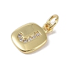 Rack Plating Brass Micro Pave CLear Cubic Zirconia Charms KK-E110-14G-J-2