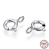 Rhodium Plated 925 Sterling Silver Spring Ring Clasps STER-T004-81B-P-4