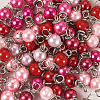 80Pcs 8 Colors Glass Pearl Round Connector Charms PALLOY-TA00263-4