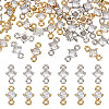 40Pcs 2 Colors Rack Plating Brass Pave Clear Cubic Zirconia Links FIND-HY0003-91-1