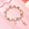 Clover Brass Charm Bracelets BJEW-JB12862-1