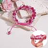 Sparkling Round Glass Braided Bead Bracelet BJEW-SW00082-04-5