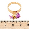 304 Stainless Steel Amethyst Adjustable Rings for Women RJEW-U045-02G-3