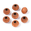 Imitation Wood Acrylic European Beads SACR-Q186-13-1