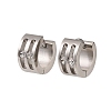 304 Stainless Steel Cubic Zirconia Hoop Earrings for Women SA-CBAF36C-02B-P-2