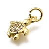 Brass Micro Pave Cubic Zirconia Pendants KK-Z093-15G-2