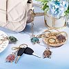 Olycraft 5Pcs 5 Colors Alloy Rhinestone Pendant Keychain KEYC-OC0001-21-6