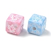 Carved Opaque Acrylic European Beads AC-CBA1172-01-2
