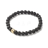 Natural Lava Rock Round Beads Essential Oil Anxiety Aromatherapy Stretch Bracelets BJEW-JB07042-5