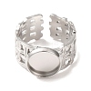 Woven Bezel 304 Stainless Steel Cuff Ring Components SA-CBAD8FA-01P-02-2