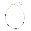 Resin Evil Eye & Glass Seed Beaded Necklaces for Women NJEW-MZ00152-02-3
