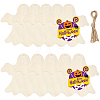 Halloween Theme Unfinished Wood Pendant Decorations HJEW-WH20003-47B-1