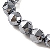 Faceted Star Cut Round Terahertz Stone Beaded Stretch Bracelets for Women Men BJEW-H590-04C-04-2