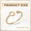 1Pc Brass Micro Pave Clear Cubic Zirconia Open Cuff Rings for Women RJEW-LP0002-37O-2