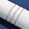 304 Stainless Steel Paperpclip Chains Bracelets for Women BJEW-U043-01P-3