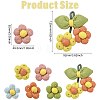 6Pcs 6 Styles Flower Cotton Brooches JEWB-CJ0001-72-2