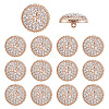 14Pcs 1-Hole Alloy Glass Shank Buttons BUTT-MA0001-16C-KCG-1