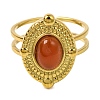 Oval Natural Carnelian Finger Rings RJEW-Q822-51G-02-2