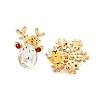 Christmas Alloy Colorful Rhinestone & Plastic Asymmetrical Stud Earrings for Women EJEW-M256-02B-G-2