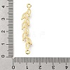 Brass Pave Clear Cubic Zirconia Leaf Links Connector Charms KK-Z156-15G-3