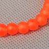 Stretchy Frosted Glass Beads Kids Charm Bracelets for Children's Day BJEW-JB01769-4