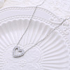 Minimalist Stainless Steel Crystal Rhinestone Heart Pendant Necklaces for Women DZ6290-1-3