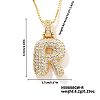 Elegant Brass Micro Pave Clear Cubic Zirconia 3D Initial Necklaces DV4415-15-1