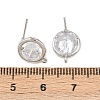 Brass Micro Pave Clear Cubic Zirconia Stud Earring Findings LS-KK-Z133-01P-02-3