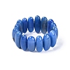 Oval Natural Agate Beaded Stretch Bracelets for Women Men G-Q601-23C-3