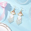 Angel Handmade Glass Seed Beads Dangle Earrings EJEW-MZ00538-02-1