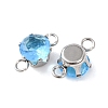 304 Stainless Steel Micro Pave Cubic Zirconia Connector Charms STAS-H240-50P-10-2