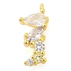 Rack Plating Brass Cubic Zirconia Charms KK-S396-30G-1