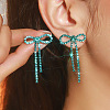 Brass Rhinestone Stud Earrings FS-WG4CB7C-12-1