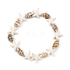 Natural Spiral Shell & Synthetic Turquoise Beads Stretch Bracelets for Women BJEW-JB14069-3