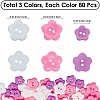 240Pcs 3 Styles Acrylic Sewing Buttons for Costume Design BUTT-DJ0001-11-2