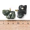 Natural Moss Agate Carved Pendants G-H357-01G-11-3