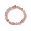 Natural Tourmaline Beaded Stretch Rings for Women RJEW-JR00868-05-2
