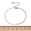 304 Stainless Steel Paperclip Chain & Rhinestone Cup Chains  Bracelets for Women BJEW-D456-06P-5