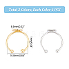 12Pcs 2 Colors Brass Open Cuff Ring Findings KK-UN0001-28-3