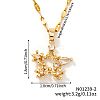 Shiny Brass Clear Cubic Zirconia Pendant Necklaces for Women YA7820-2-2