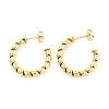 Ion Plating(IP) 304 Stainless Steel Twisted Half Hoop Stud Earrings for Women EJEW-C096-11G-1