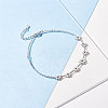 Rhodium Plated 925 Sterling Silver Anklets JA17B--Silver-3