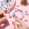 100Pcs Two Tone UV Plating Opaque Acrylic Beads OACR-CJ0001-34-4