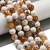 Faceted Natural Fire Crackle Agate Beads Strands G-F447-12mm-H04-2