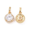 Real 18K Gold Plated Brass Micro Pave Clear Cubic Zirconia Pendants KK-E068-VC435-1