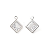 Brass Pave Clear Cubic Zirconia Charms CU-CBAD360-04P-01-1